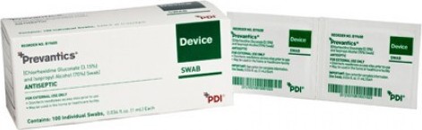 Prevantics 2% CHG Device swab 150x129mm 100ks