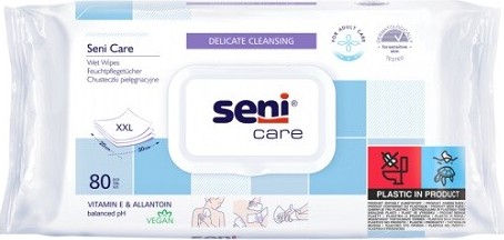 Seni Care vlhčené ubrousky vitamin E & Alantoin 80 ks