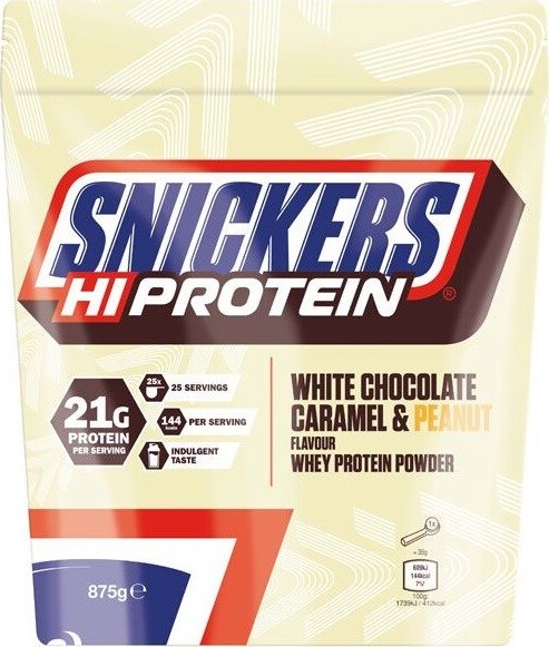 Snickers Hi Protein 875 g white chocolate caramel peanut