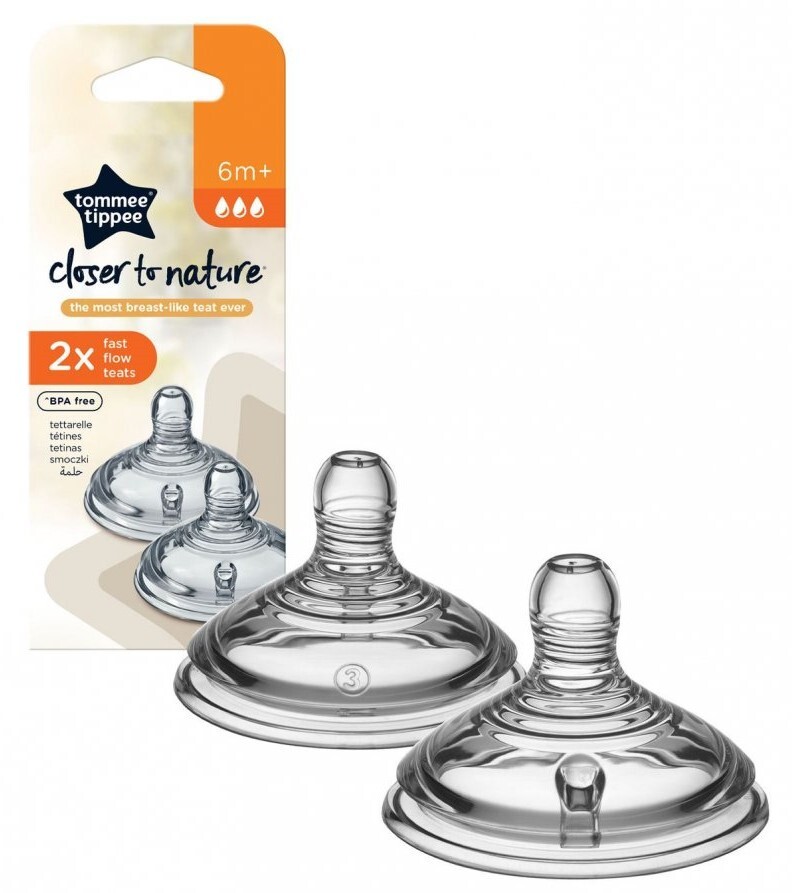 Tommee Tippee savička C2N AntiColic rychlý průtok transparent 2 ks