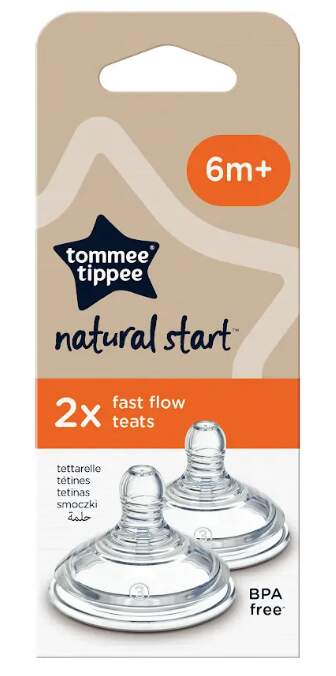 Tommee Tippee savička C2N pomalý průtok transparentní 2 ks