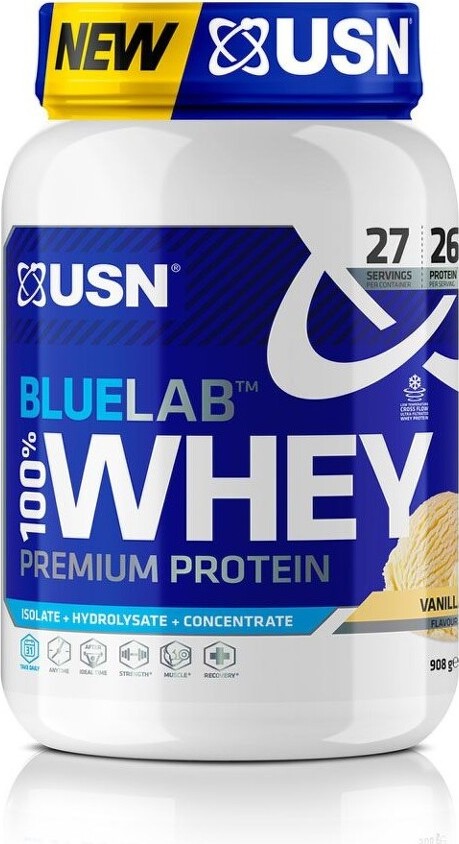 USN BlueLab 100% Whey Protein Premium 908 g vanilka