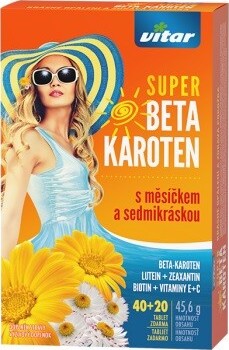 Vitar Super Beta-karoten s měsíčkem a sedmikráskou 40+20 tablet