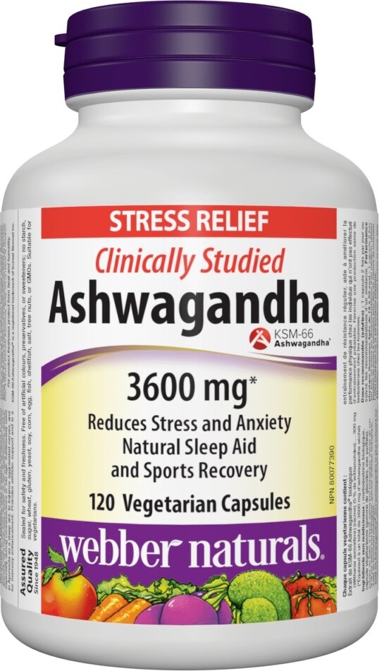 Webber Naturals Ashwagandha 3600 mg 120 cps