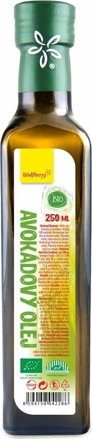 Avokádový olej BIO 250ml Wolfberry