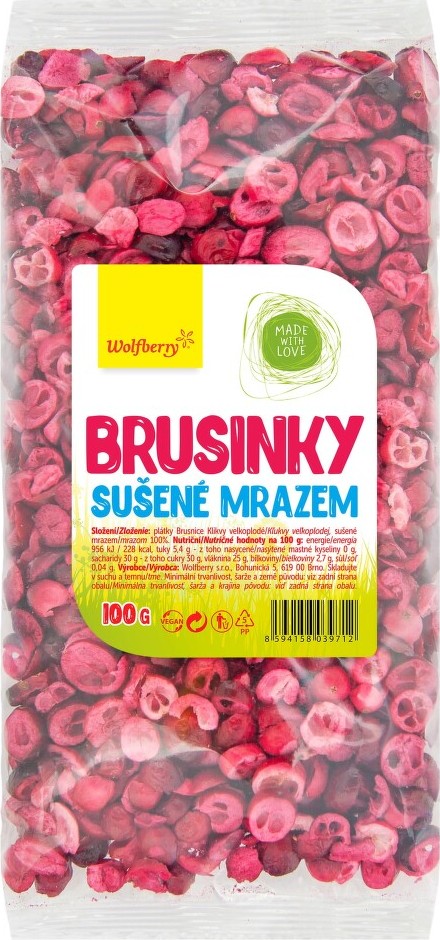 Brusinky lyofilizované 100g Wolfberry