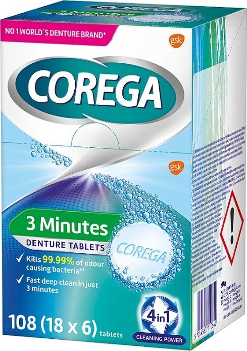 Corega Tabs 3 Minutes Daily cleanser 108ks