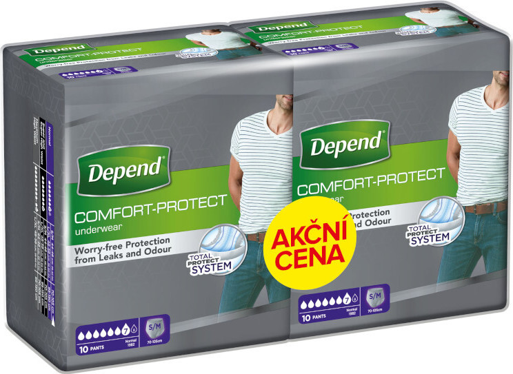 Depend Normal inkontinenční kalhotky muži Duopack S/M 2x10ks