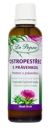 Dr.Popov Kapky bylinné Ostropestřec s právenkou 50ml