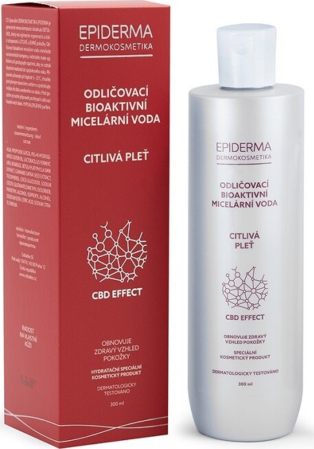 EPIDERMA bioaktivní CBD micelární voda odličovací 300ml