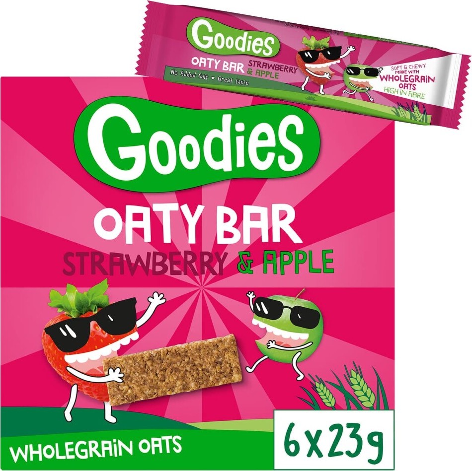 Goodies ovesné tyčinky jahody a jablko 138g 6x23g