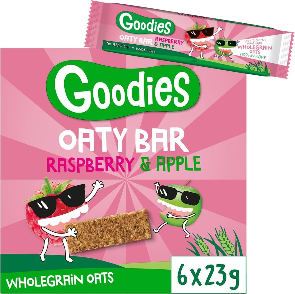 Goodies ovesné tyčinky malina a jablko 138g 6x23g