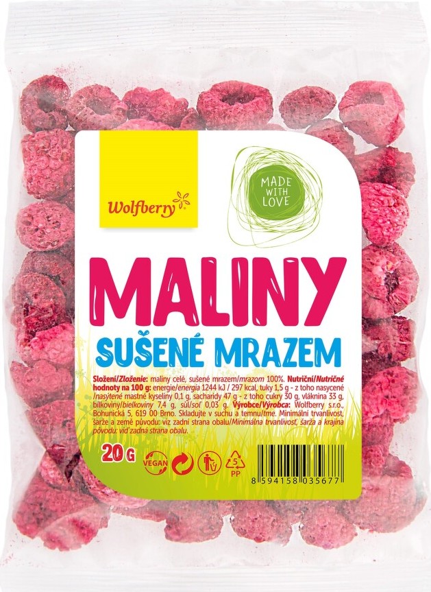 Maliny lyofilizované 20 g Wolfberry