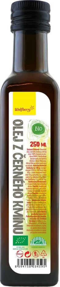 Olej z černého kmínu BIO 250ml Wolfberry