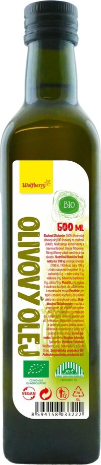 Olivový olej panenský BIO 500ml Wolfberry