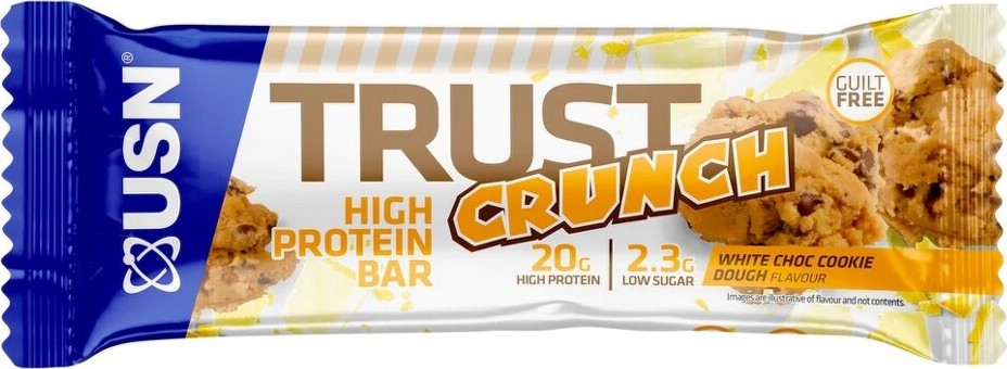 USN Trust Crunch 60 g bílá čokoláda se sušenkou