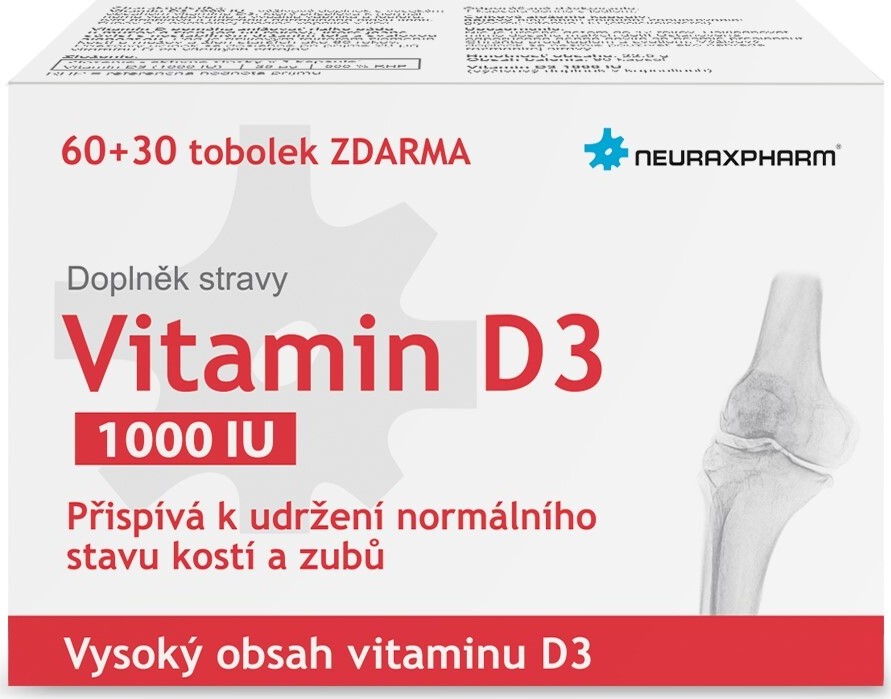 Vitamin D3 1000IU tob.60+30 ZDARMA