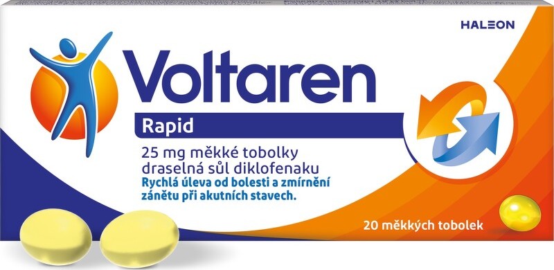 Voltaren Rapid 25 mg měkké tobolky proti bolesti 20ks